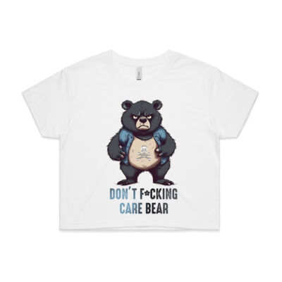 Dont Care Bear - Womens Crop Top Thumbnail