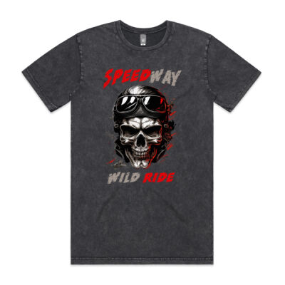 Speedway Grey - Mens Stonewash T Shirt Thumbnail
